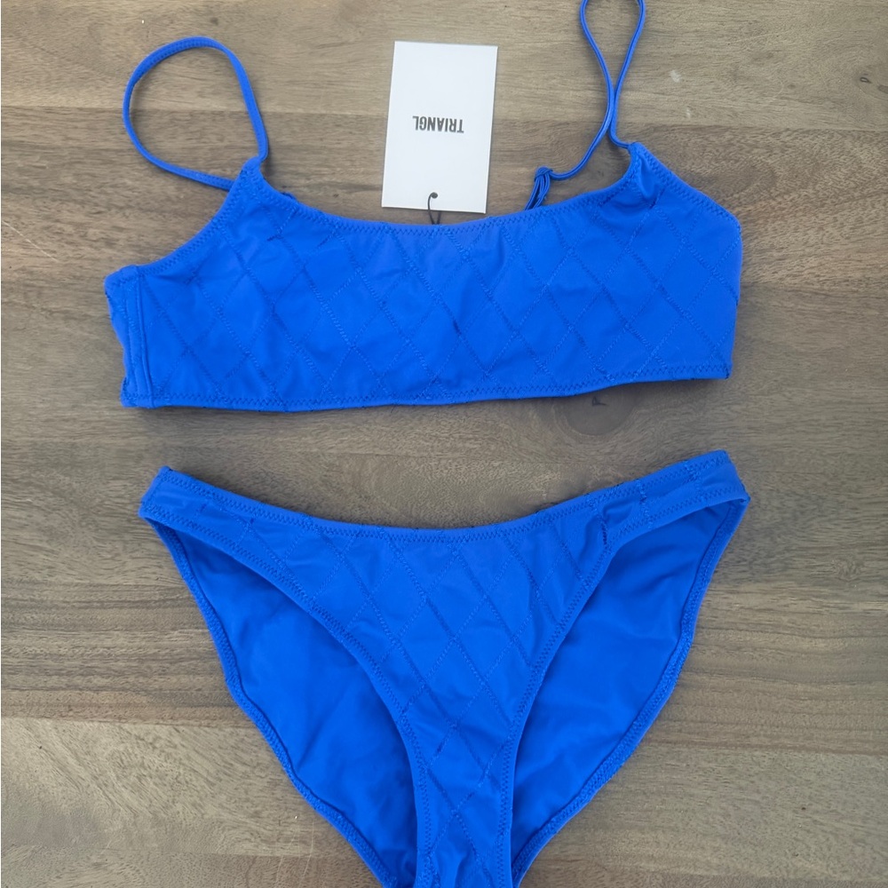 triangl swimwear Electric Blue Quilted Two-Piece Bikini